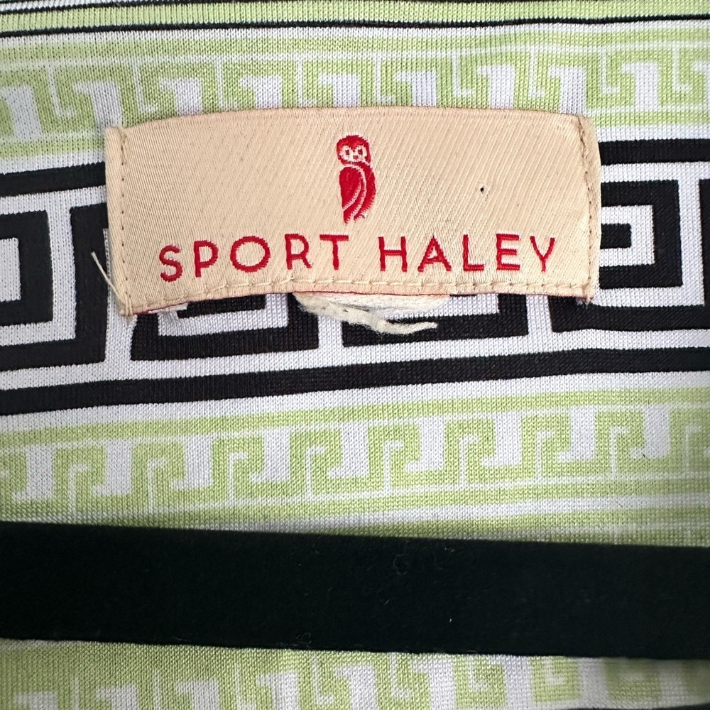 SPORT HALEY Women’s Performance GOLF TENNIS Lime Green Black 3/4 sleeve Top - Picture 2 of 6